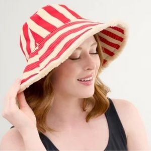 NWT Sprigs Red and Beige striped hat
